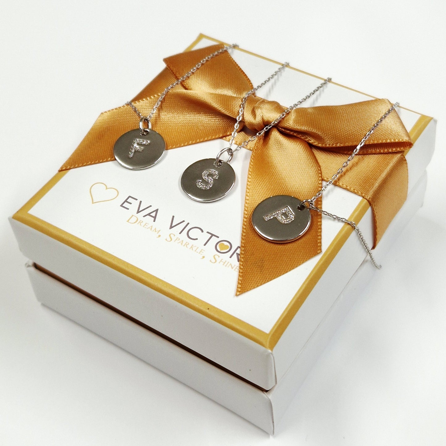 925 sterling silver disk pendants with personalised initials - jewellery in ireland