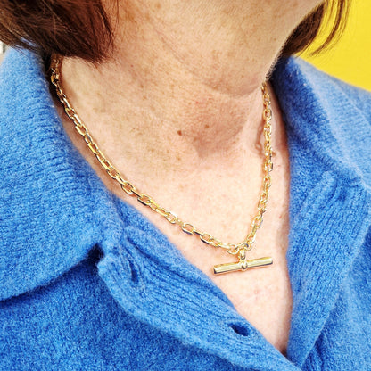 Absolute Jewellery Gold T-Bar Necklace