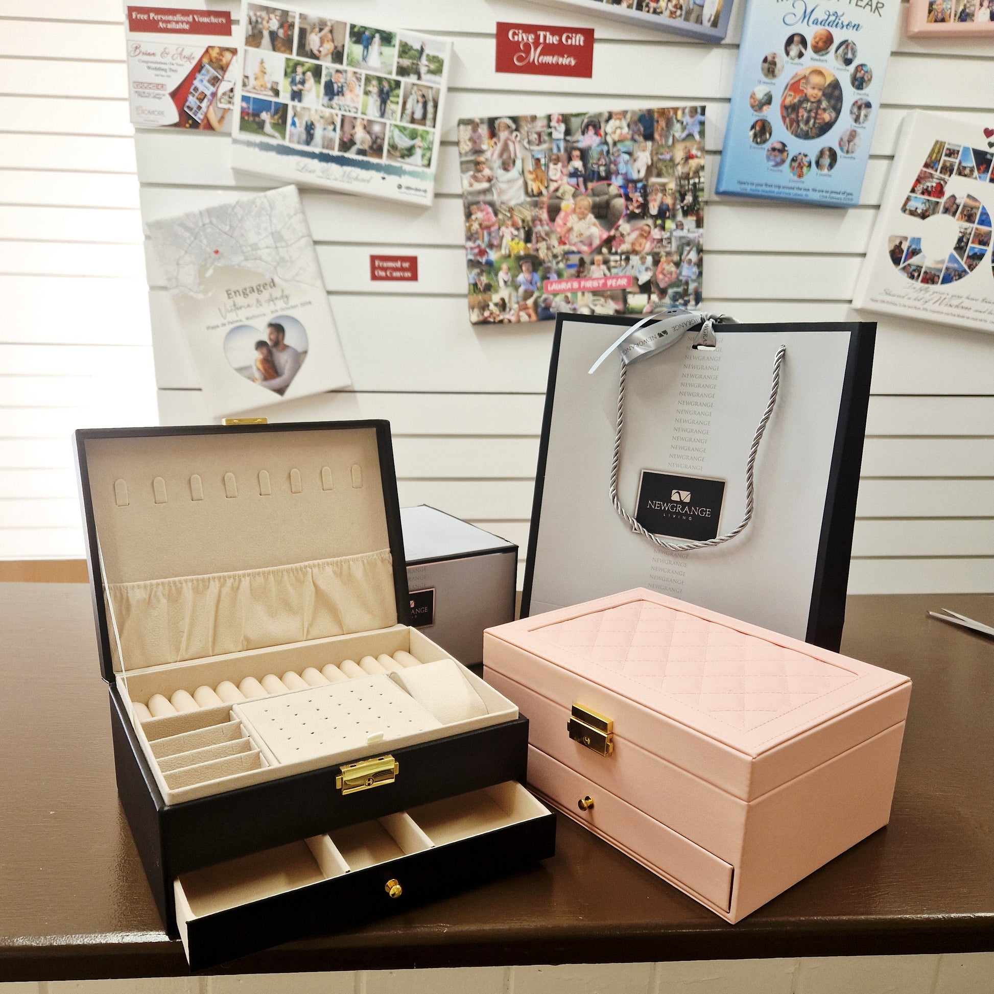 pink and black jewellery boxes for children in gift box - Eva Victoria reland