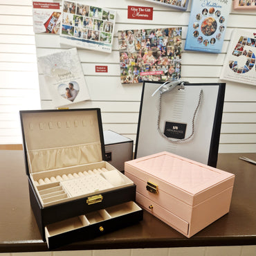 pink and black jewellery boxes for children in gift box - Eva Victoria reland