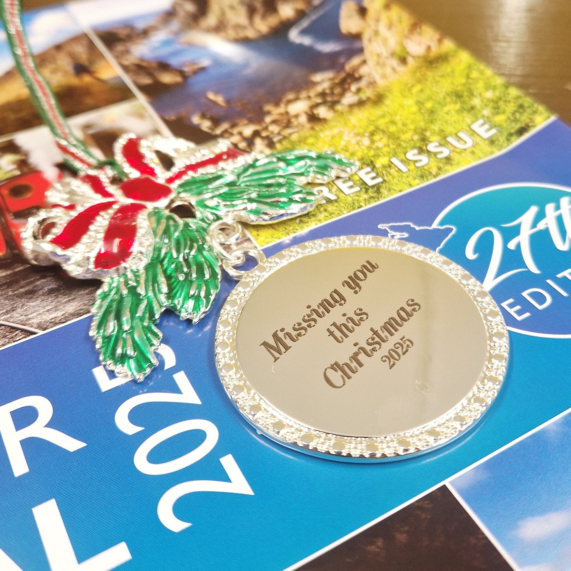 missing you this christmas engraving on christmas tree decoration