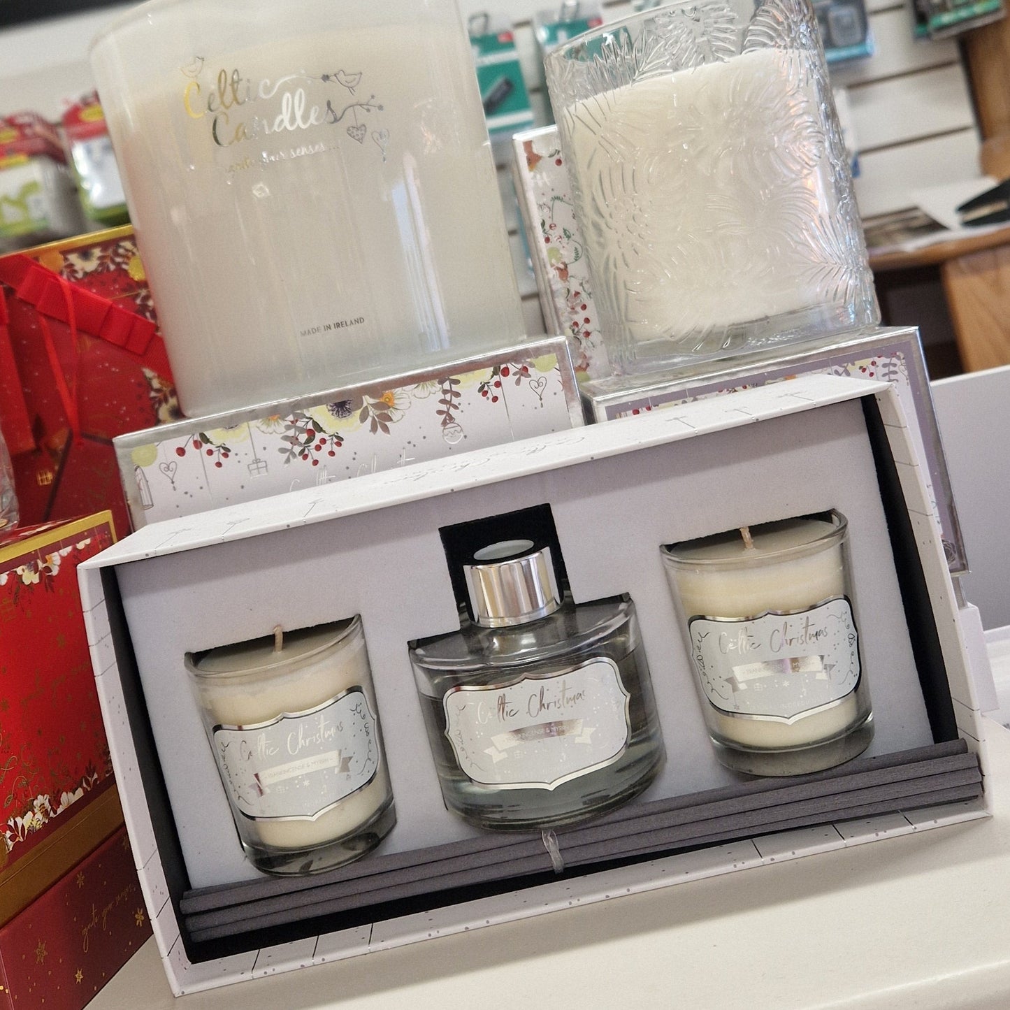 celtic candles in ireland - white christmas