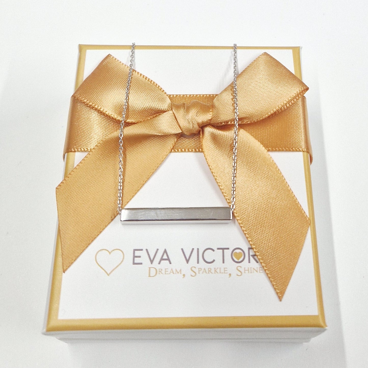 Eva Victoria Ireland - Personalised 3D Bar Silver Necklace