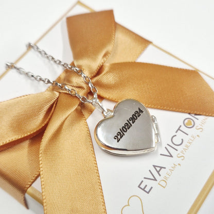 925 silver locket with date engraving - eva victoria ireland