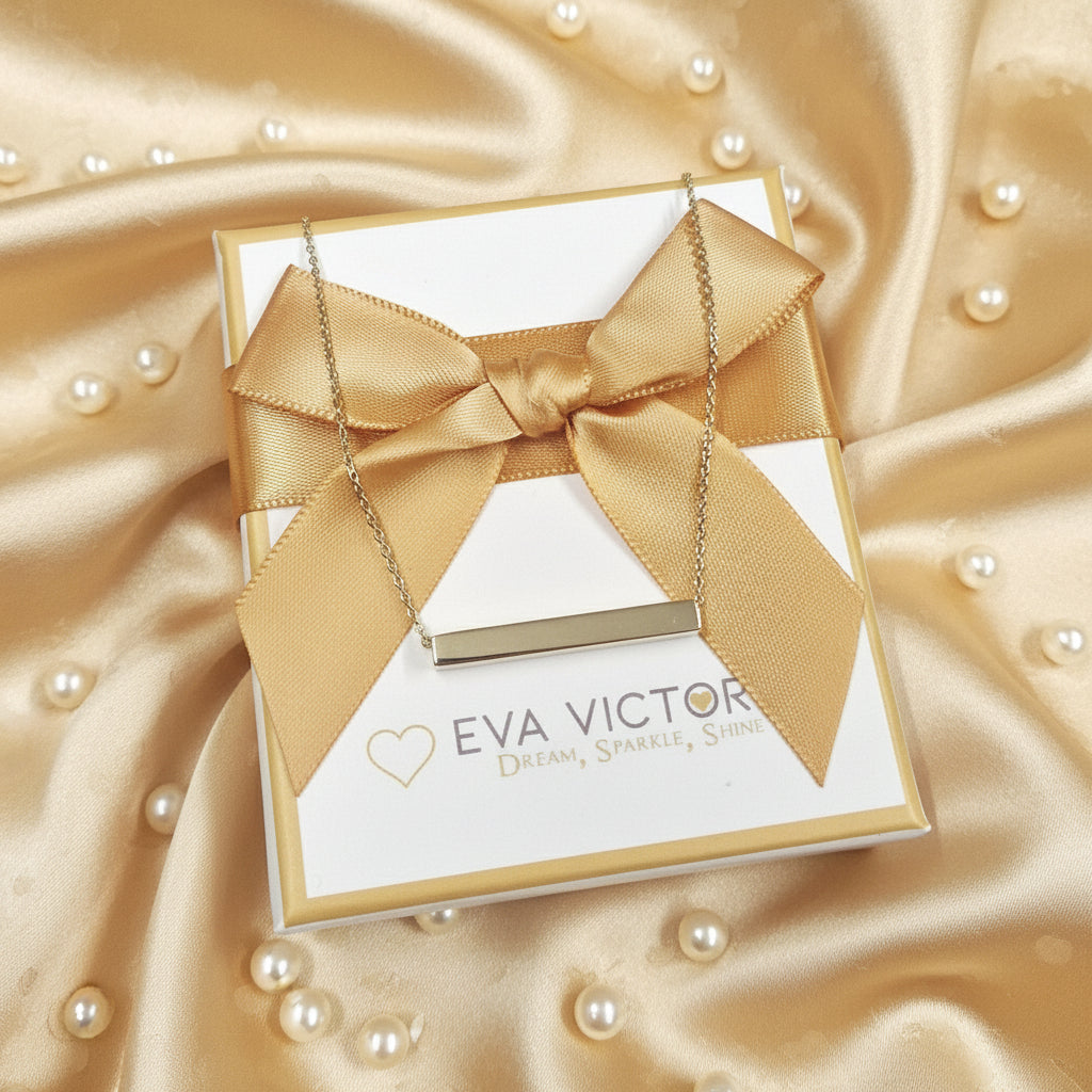 horizontal bar necklace in gold - eva victoria ireland
