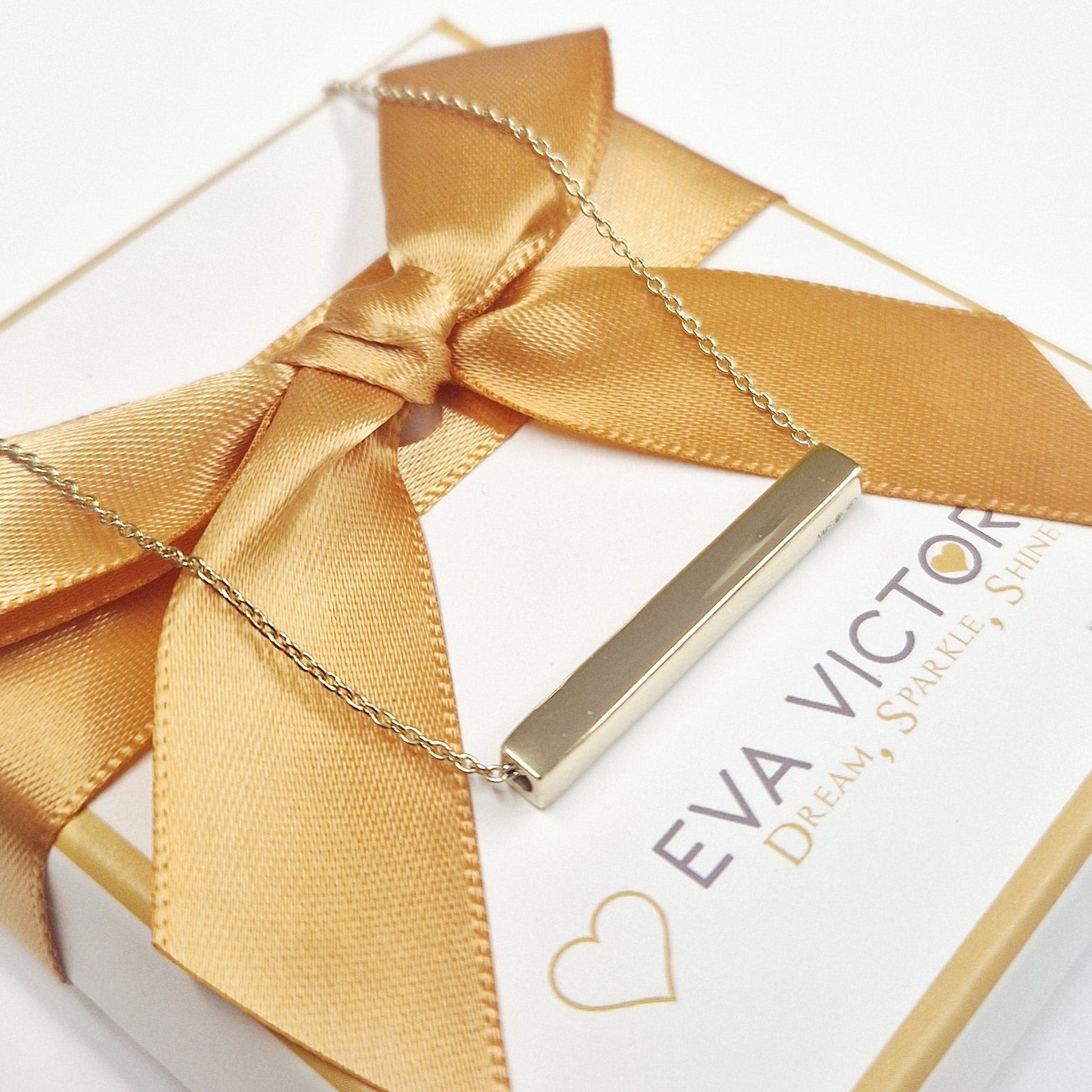 personalised gold bar necklace - eva victoria ireland