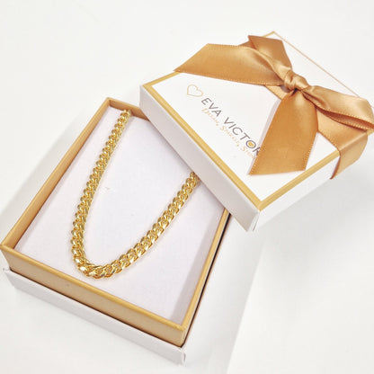 sterling silver gold plated cuban curb chain for men - eva victoria ireland