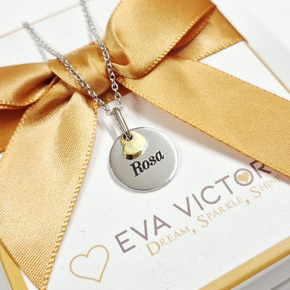 925 silver disc pendant with engraving - confirmation jewellery for girls ireland