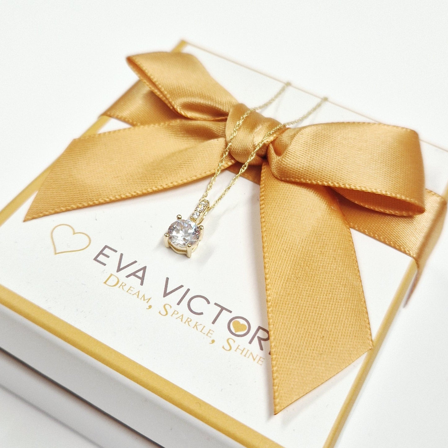 9ct yellow gold Solitaire Pendant for ladies - eva victoria ireland