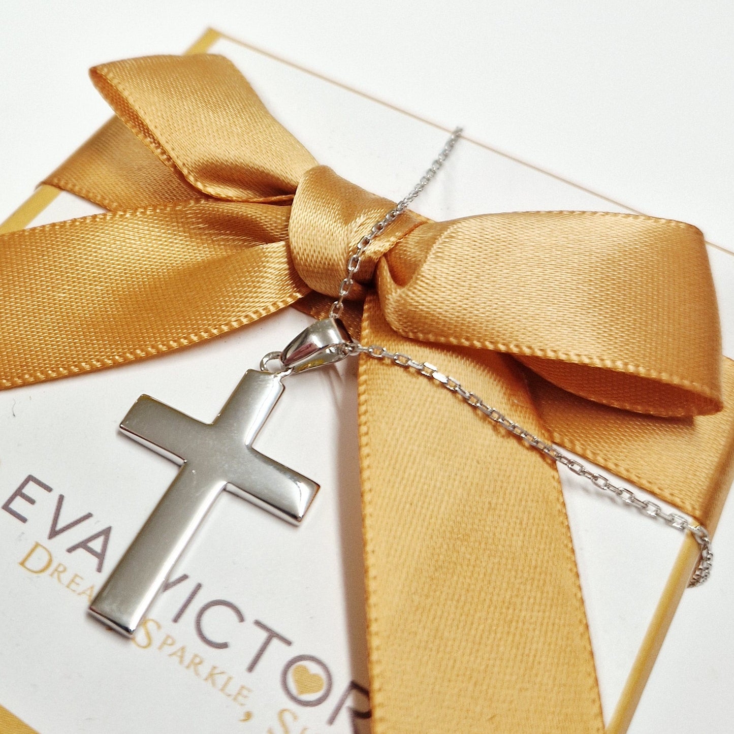 Eva Victoria 35mm Sterling Silver Solid Cross Pendant