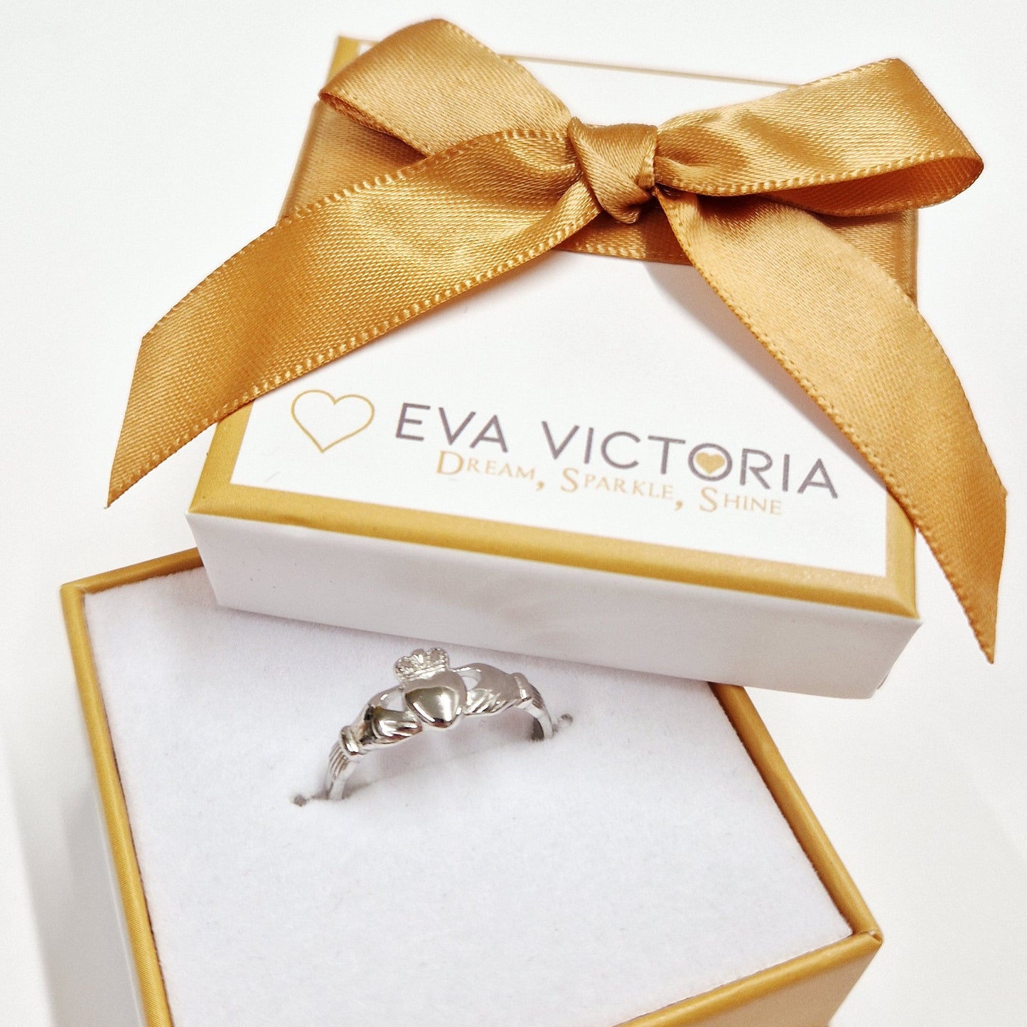 925 silver claddagh ring for girls no stone - eva victoria ireland