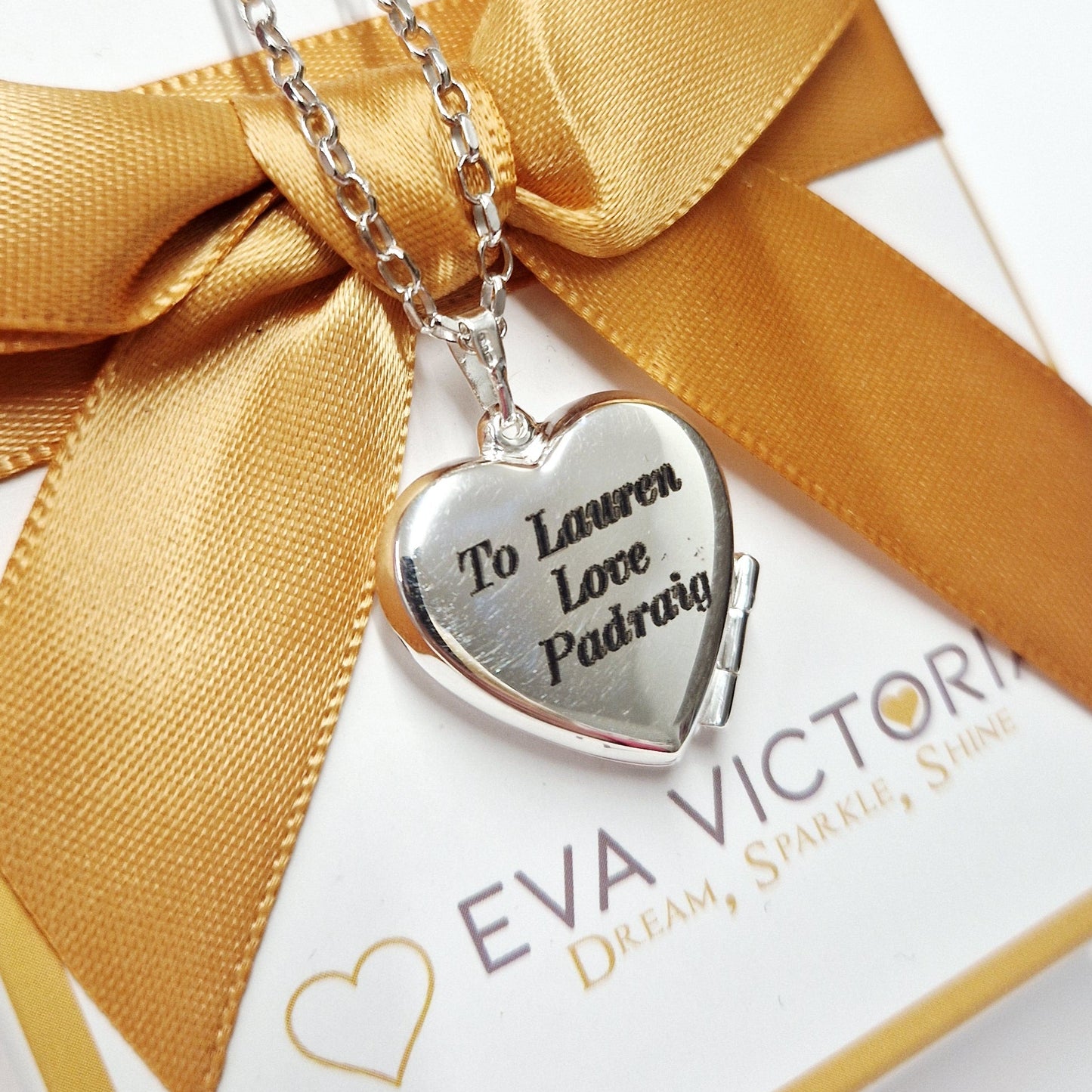 Sterling Silver Heart Photo Locket on 18" Chain