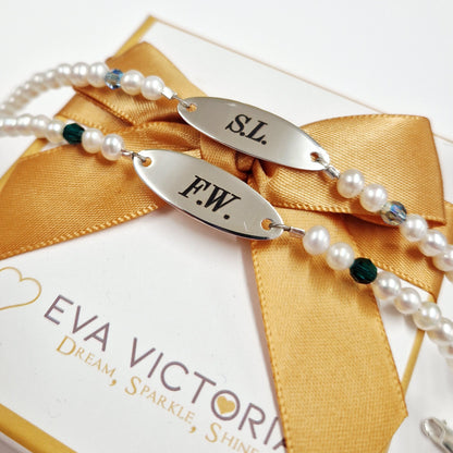 may & march birthstone bracelets with engraving - silver jewellery for girls ireland