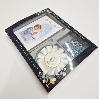 1st Missal Communion Rosette & Rosary Gift Set for Boys