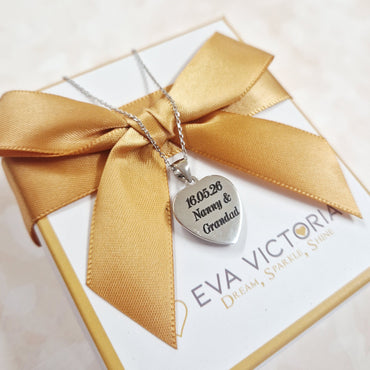 Engravable Sterling Silver St. Christopher Heart Medal Necklace