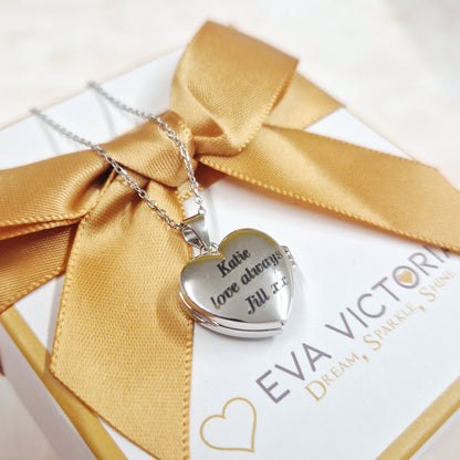 925 silver heart shape locket with engraving - photo lockets in ireland
