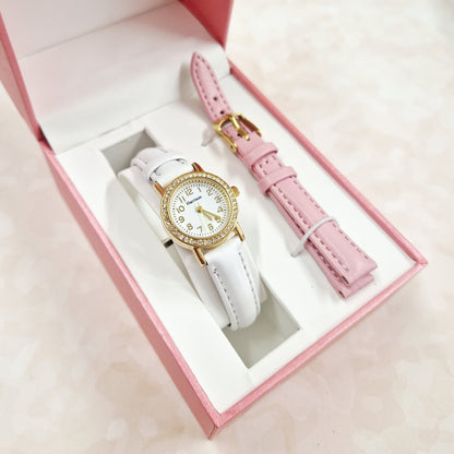 gold plated white communion watch - eva victoria ireland