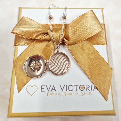 open rose gold locket