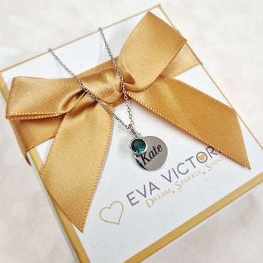 personalized may disc pendant with name and cham - eva victoria ireland