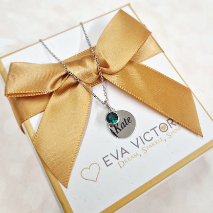 personalized may disc pendant with name and cham - eva victoria ireland