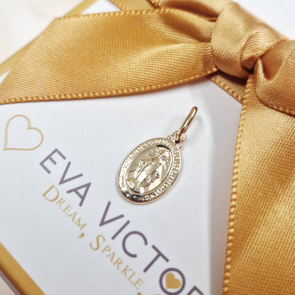 9ct gold Miraculous Medal 13 mm for kids ireland