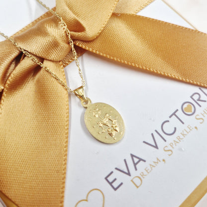 Gold Miraculous Medal 12mm back size stars