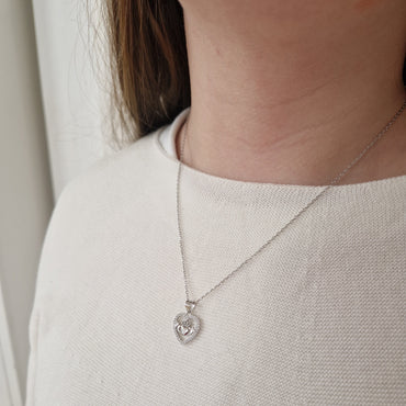 Sterling Silver Claddagh Heart Necklace