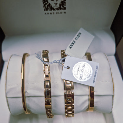 Anne Klein Rose Gold Watch & Bangles Gift Set