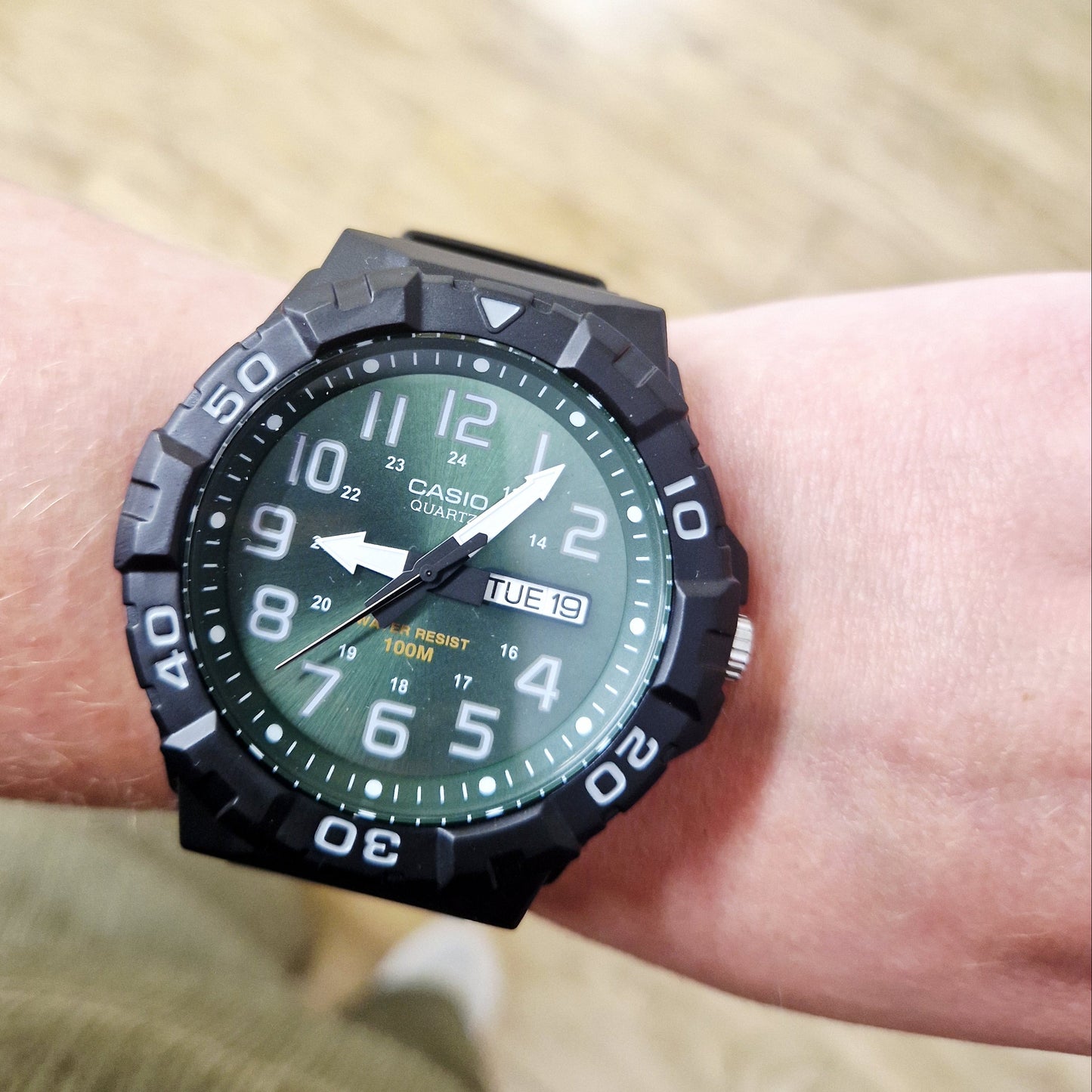 Casio MRW-210H-3BV Green Dial Oversized Style Watch