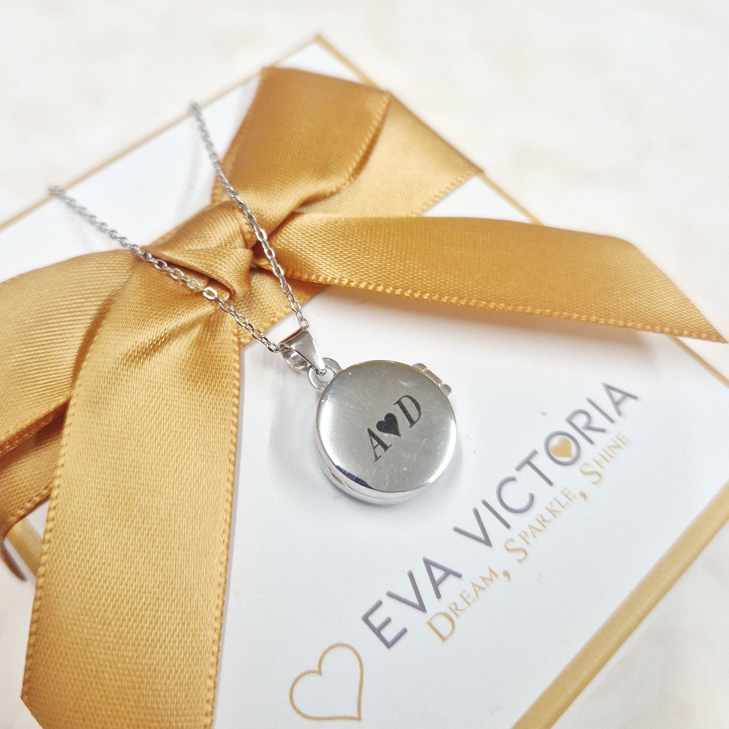 laser engraving on silver locket