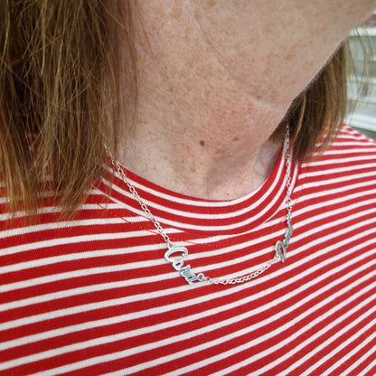 Eva Victoria Sterling Silver Multi Name Necklace