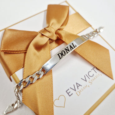 sterling silver ID bracelet with engraving - eva victoria ireland
