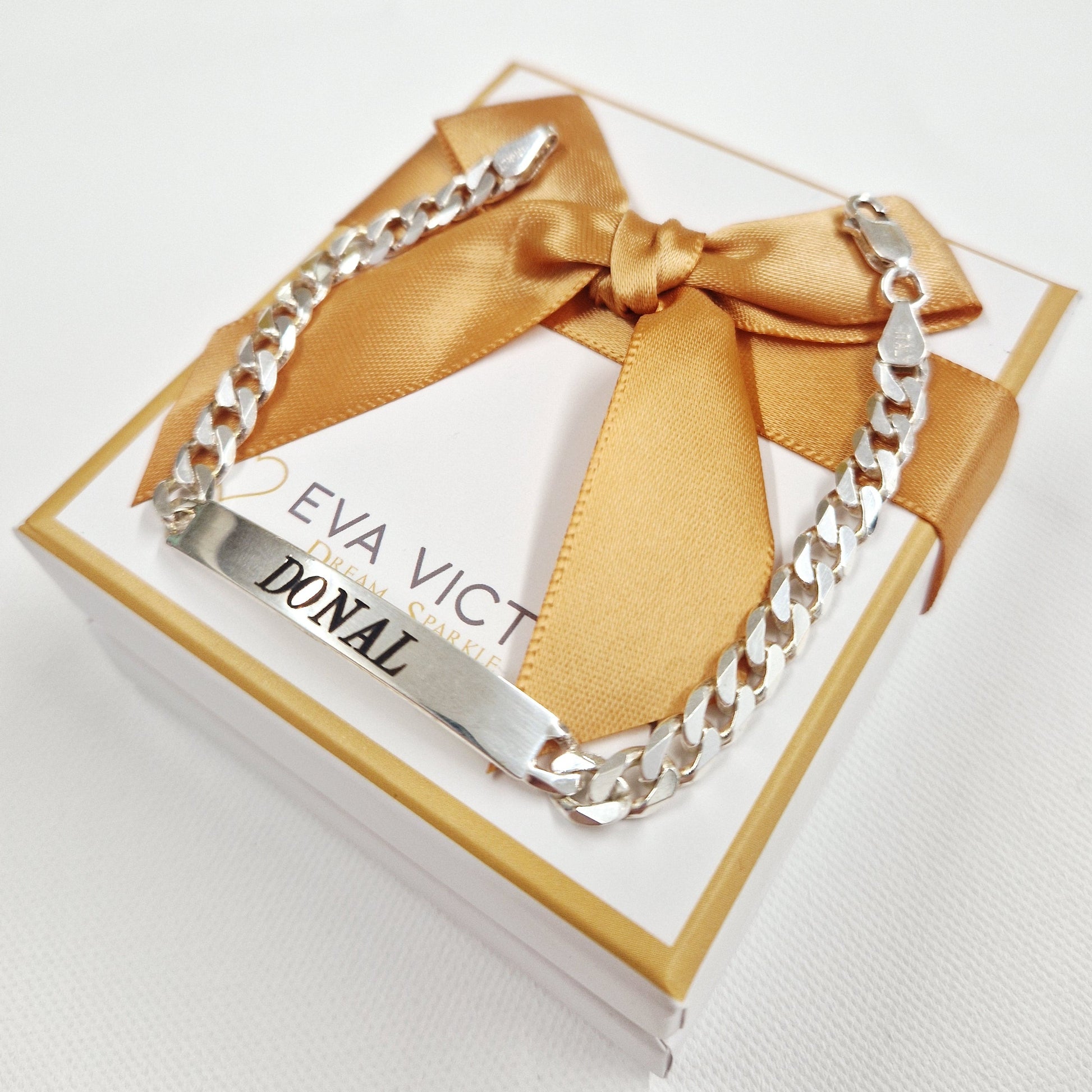 personalised silver ID bracelet for men in ireland