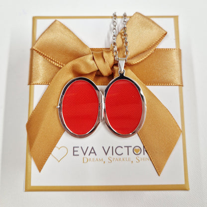 silver photo locket inside
