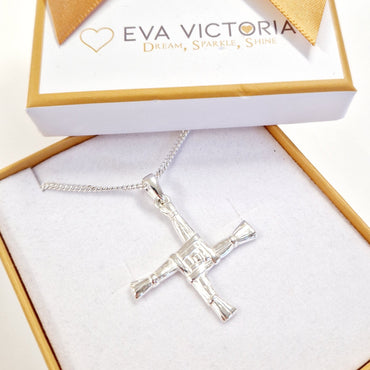 30mm Sterling Silver St. Brigid's Cross on 20" Chain