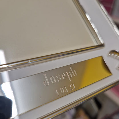 Engravable Confirmation White Photo Frame 4" x 6"