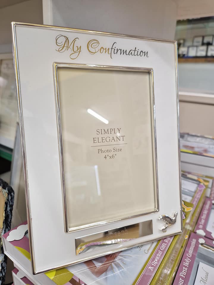 Engravable Confirmation White Photo Frame 4" x 6"