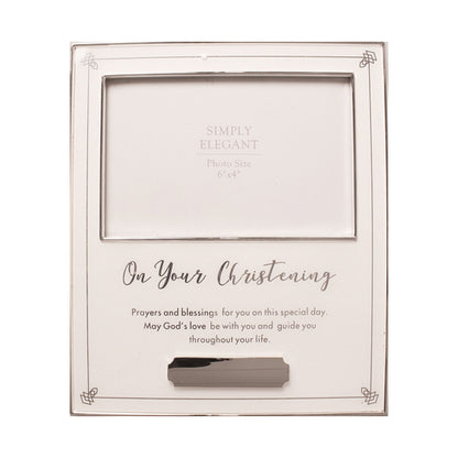 Personalised Christening Photo Frame 4x6" - Silver Plated