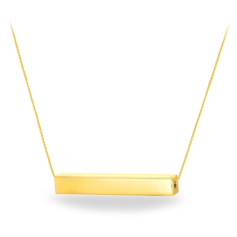 Eva Victoria Personalised 3D Bar Gold Plated Necklace