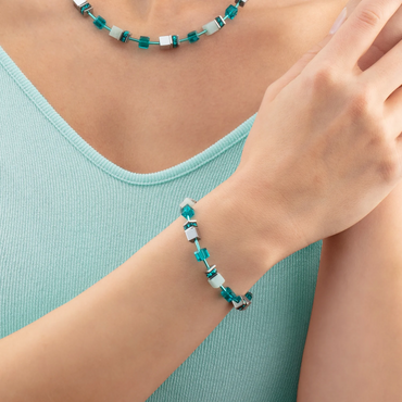 Coeur De Lion GeoCUBE® Iconic Amazonite Silver Bracelet