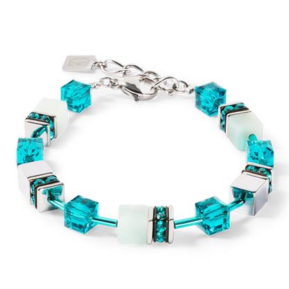 Elegant silver Turquoise GeoCUBE bracelet Coeur De Lion Ireland