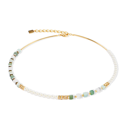Coeur De Lion Precious Fusion Offset Gold Green Necklace