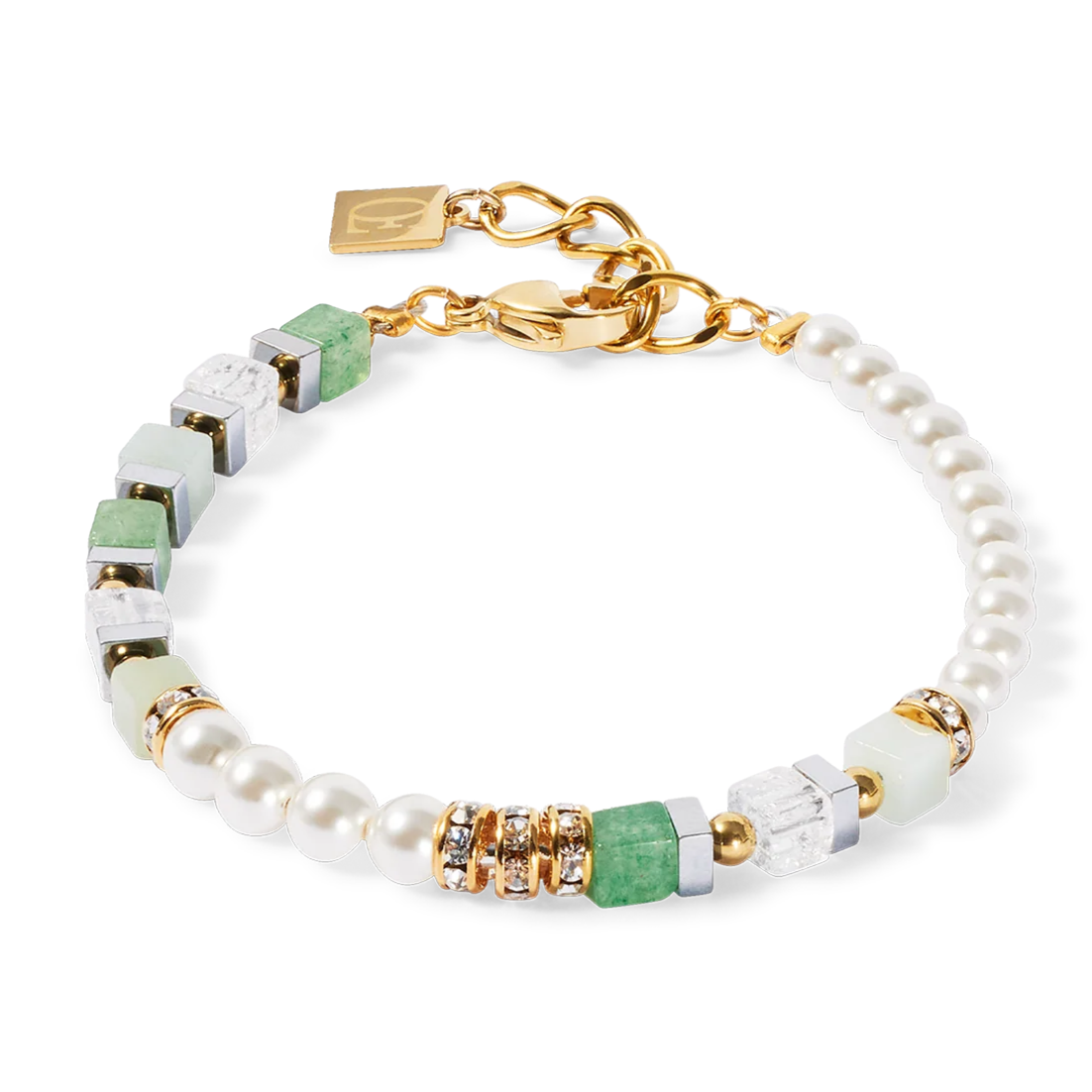 Coeur De Lion Precious Fusion Offset Bracelet in Gold Green