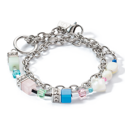 Coeur De Lion GeoCube Amazonite & Rose Quartz Fusion Chain Bracelet in Ireland