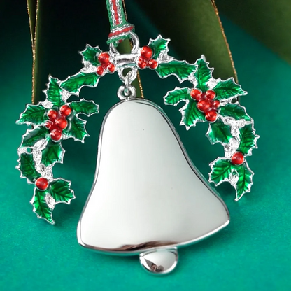 Engravable Bell & Holly Christmas Tree Decoration