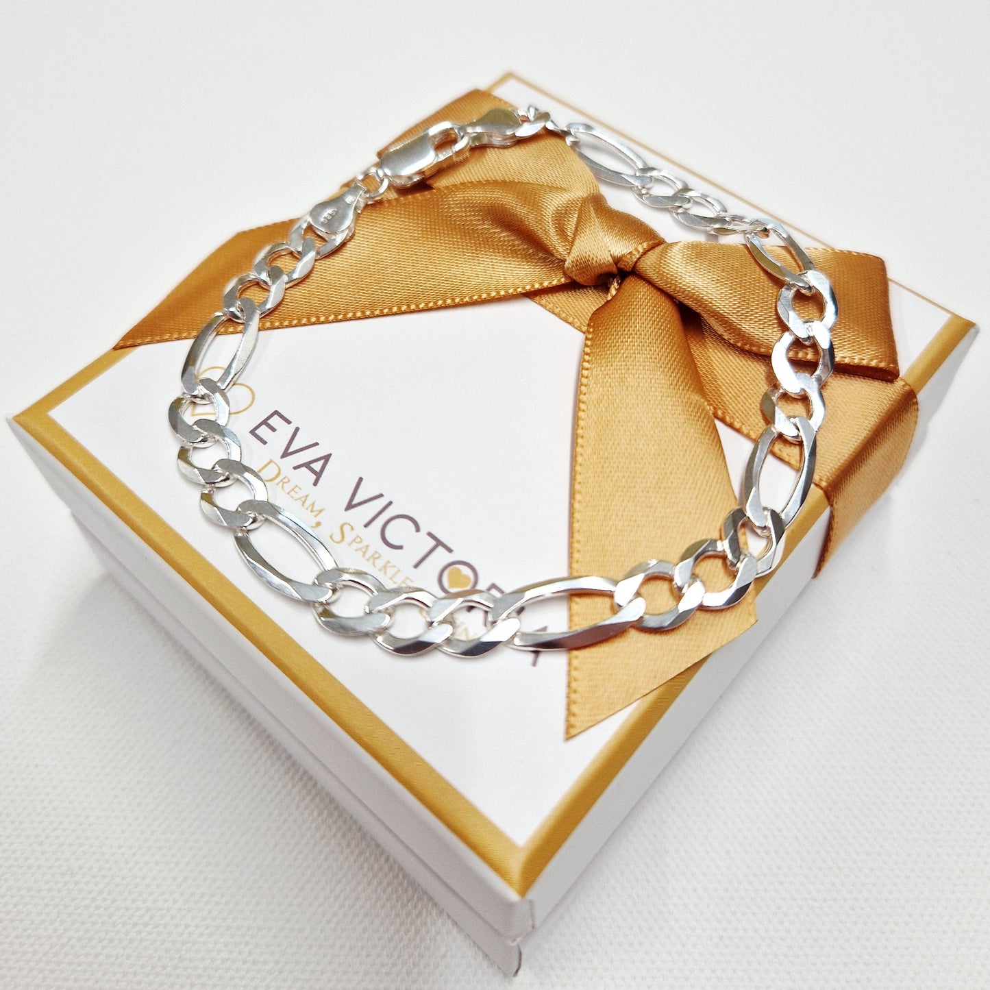 925 chunky silver figaro bracelet for women in ireland