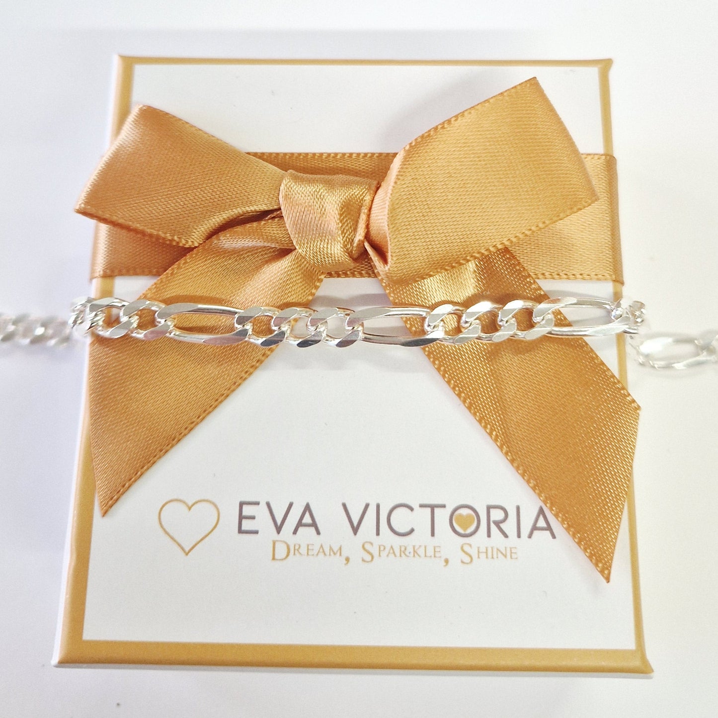 Sterling Silver Unisex 6 mm Figaro Bracelet