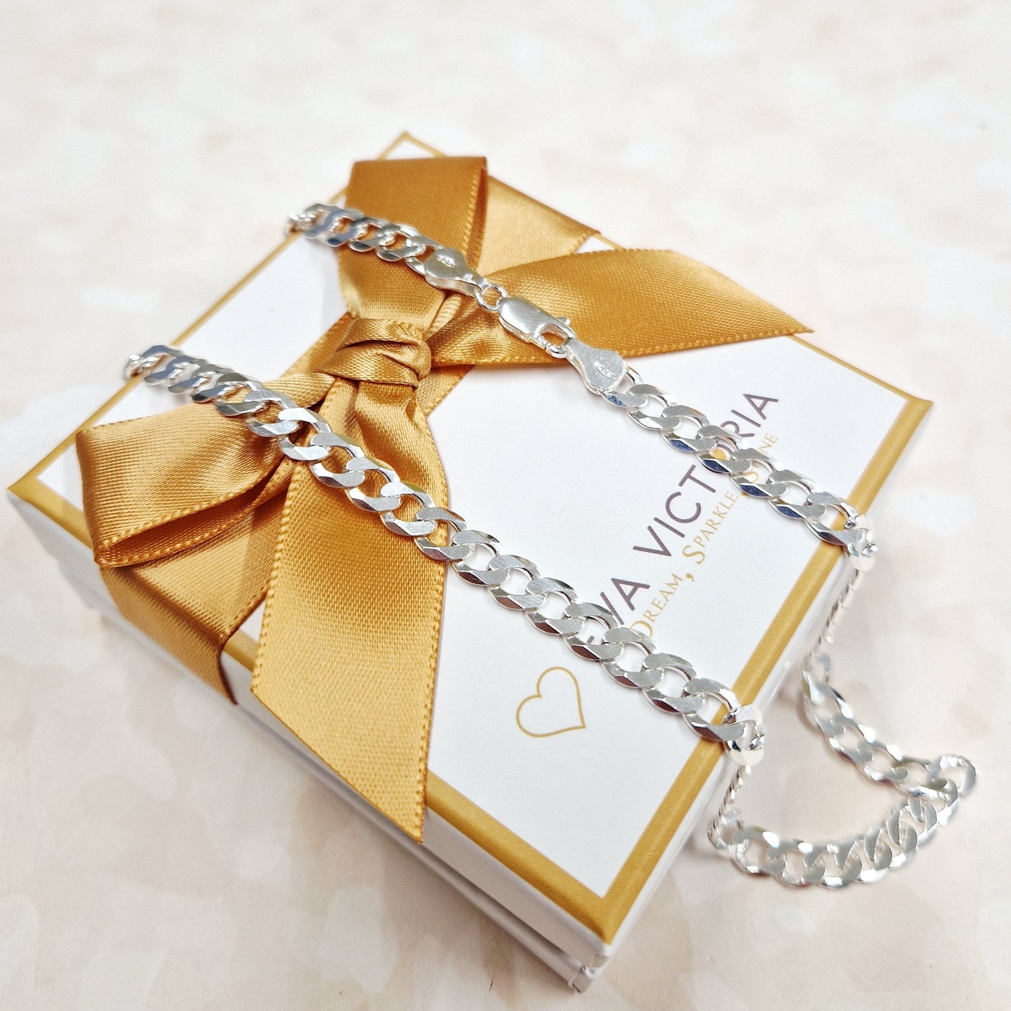 925 sterling silver wide 6mm curb chain for men in ireland