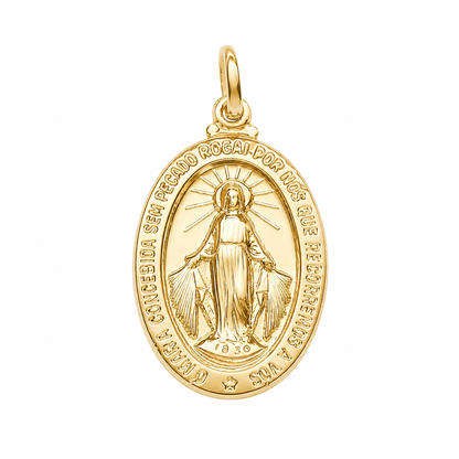 9ct Yellow Gold Miraculous Medal 13 mm