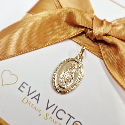 9ct gold Miraculous Medal religious pendant 18mm in ireland